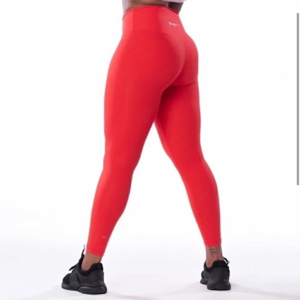 Shefit Boss Legging High Waisted Diamond Embossed Print Rush Red